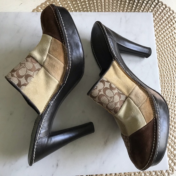 Coach Suede Leather Logo Mules - Picture 7 of 9